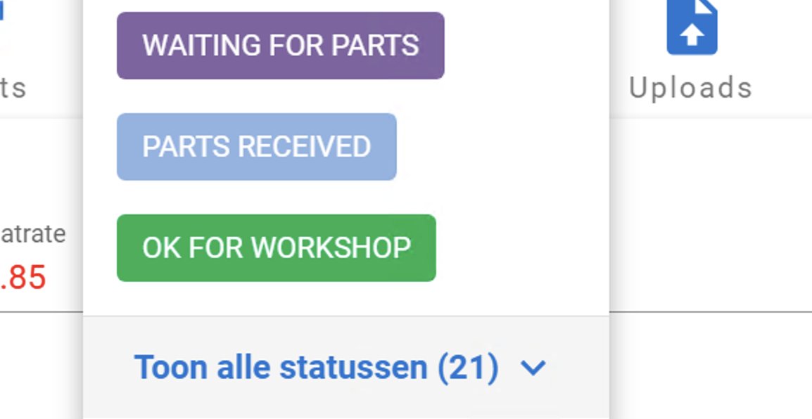 Pitstop status tracking dashboard providing real-time updates on vehicle maintenance, work progress and fleet operations for truck dealers